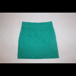 Turquoise Floral Print Pencil Skirt